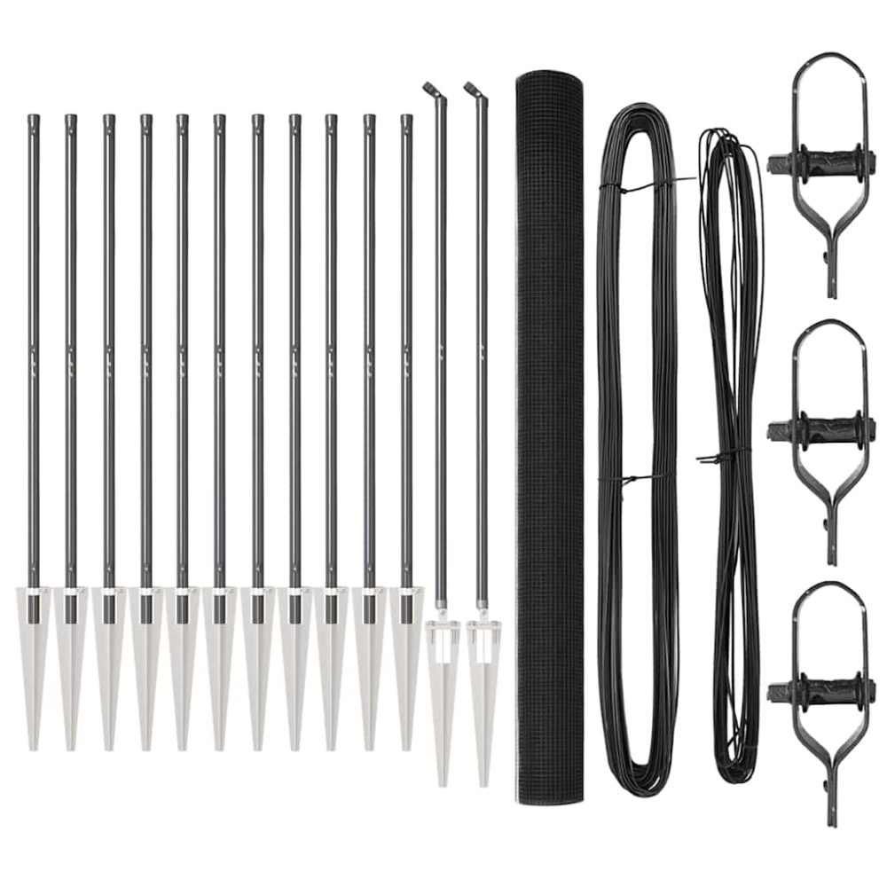 vidaXL Clôture en fil soudé avec pointes 50 x 1,5 m Gris Maille