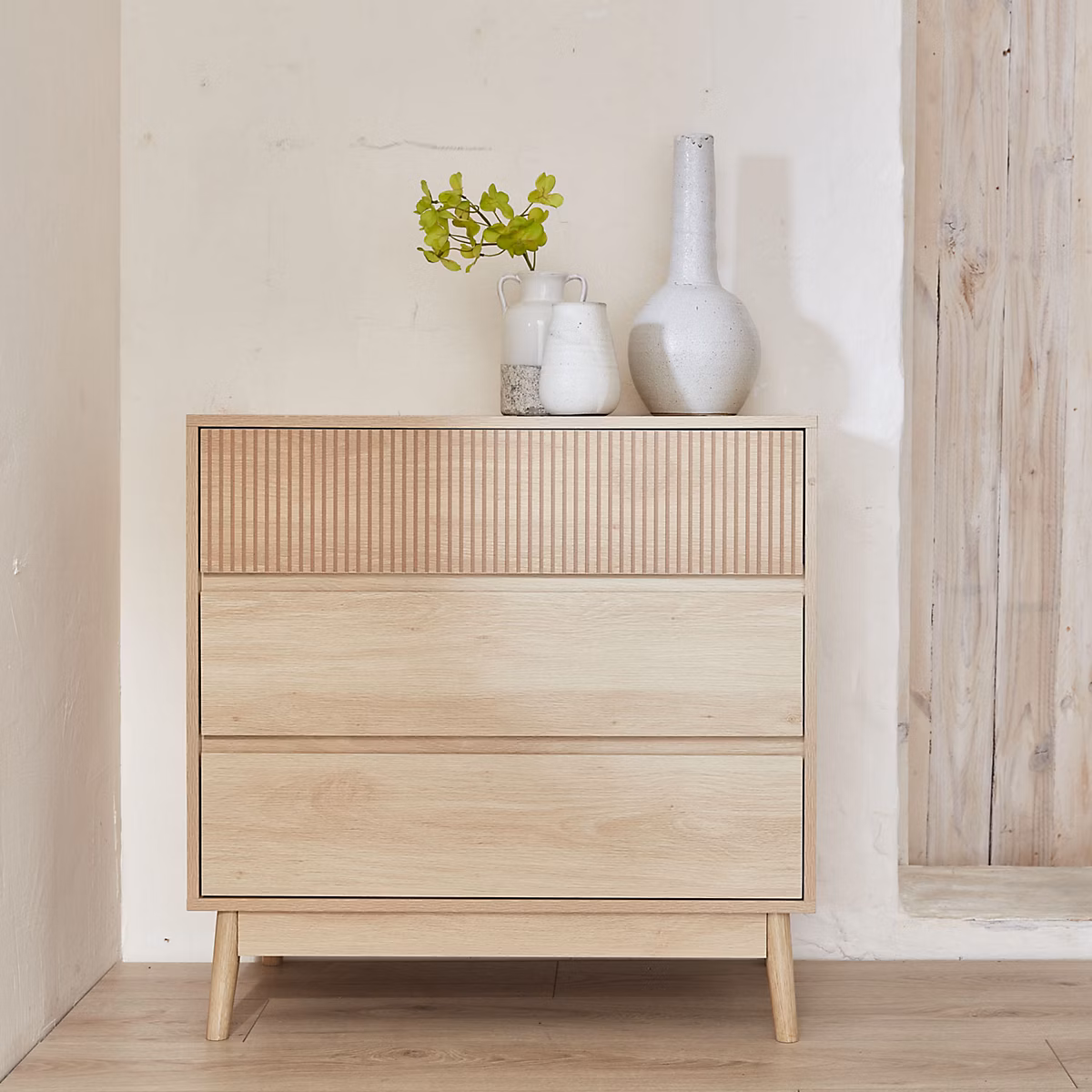 Commode de rangement décor bois. 3 tiroirs – Linear