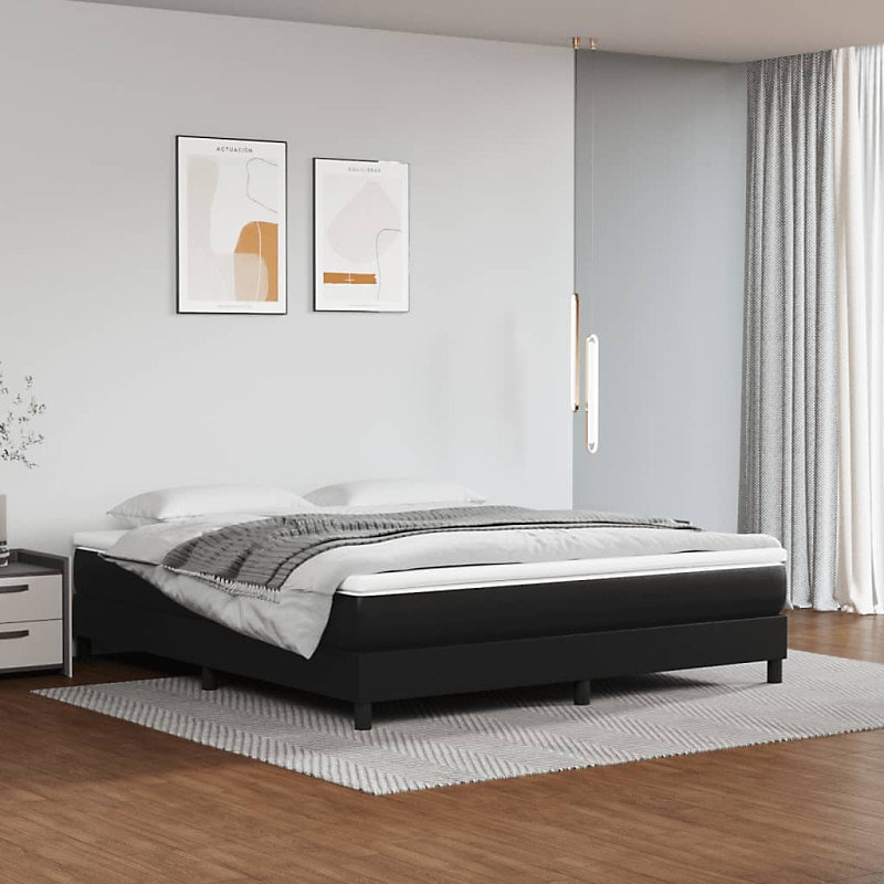 Cadre de lit sans matelas noir 160 × 200 cm similicuir