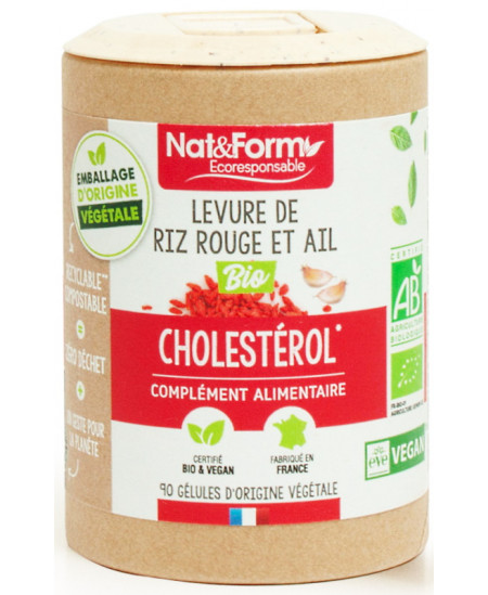 Nat et Form - Levure de riz rouge et ail bio 90 gélules