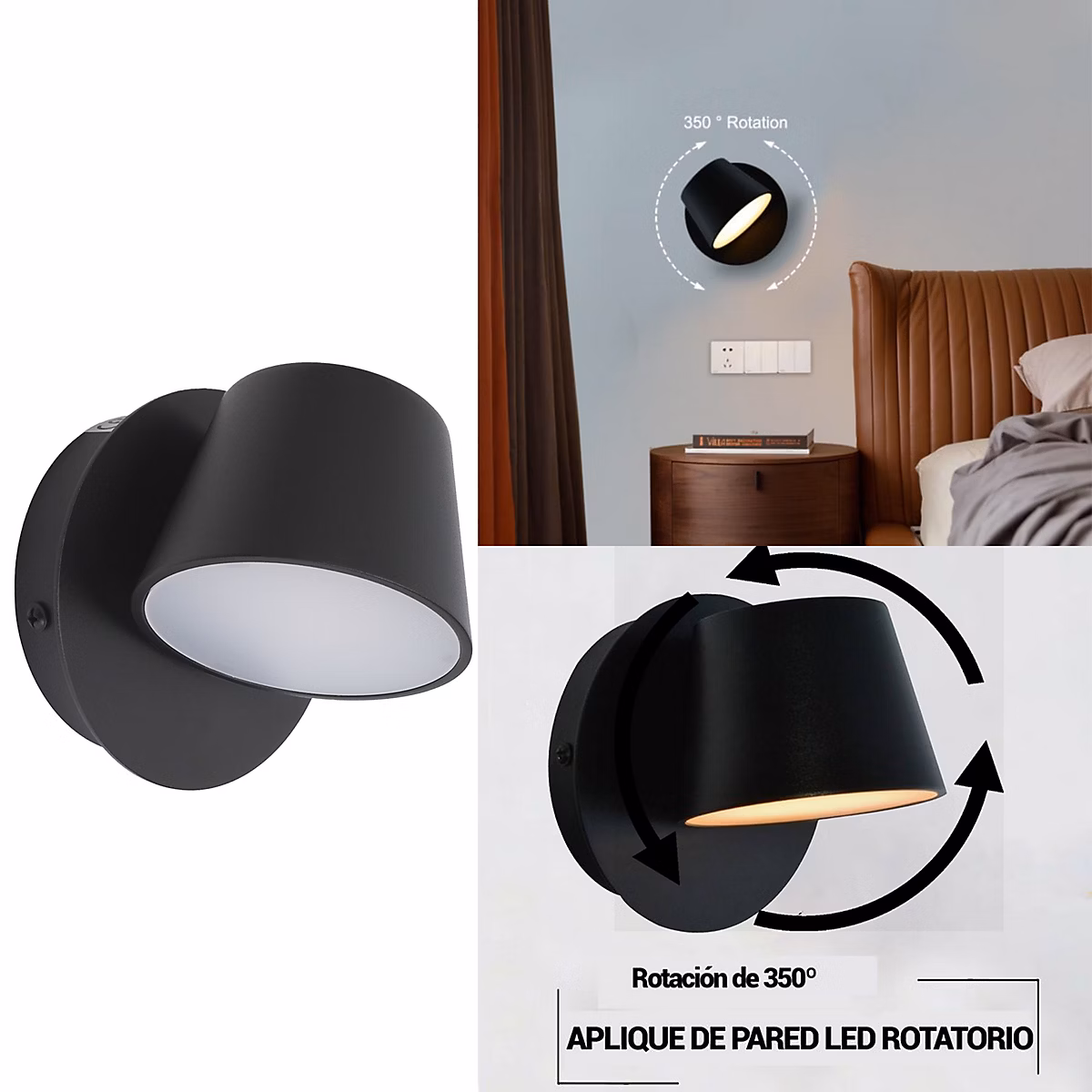 Applique Mural LED avec Projecteur Orientable 6W 2700K Lumière Chaude de Lecture en Aluminium Blanc Design Nordique Mode – Réf. XPPOVMOTE1441314495