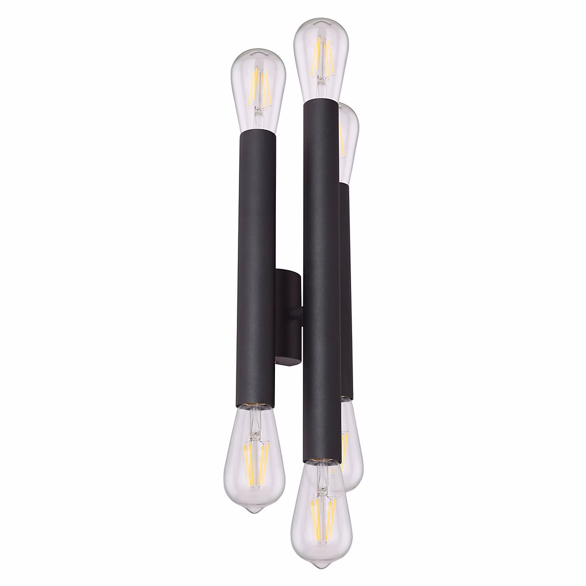 Applique murale cylindrique 6 lumières double faisceau Noir – H. 40 cm, UPOD