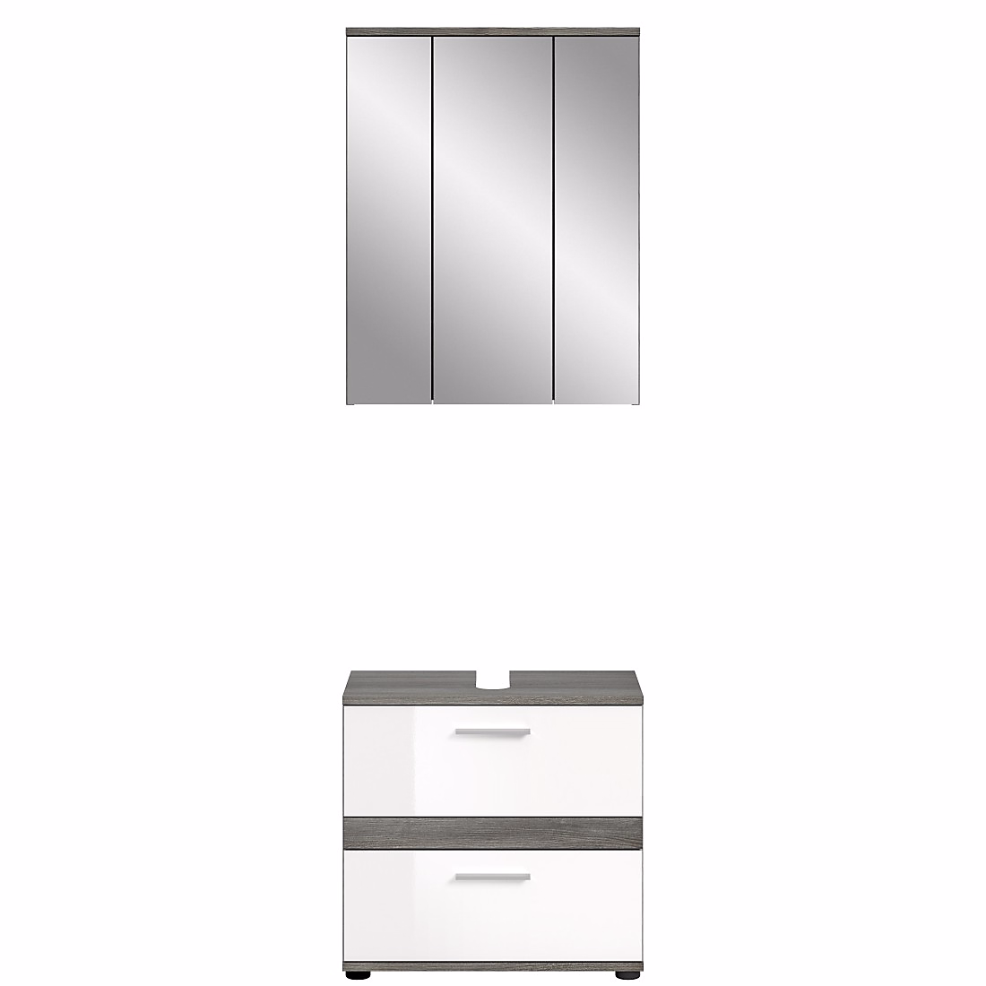 Ensemble de meubles de salle de bain WILLIAM Gris foncé et blanc 60 × 191 × 34 cm