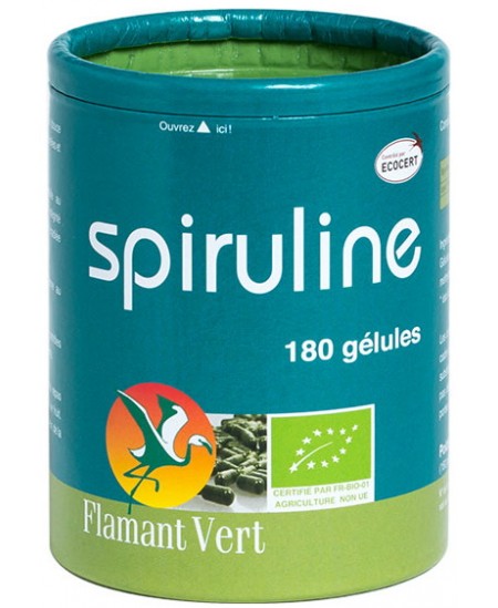 Flamant Vert - Spiruline Bio Ecocert - 180 gélules