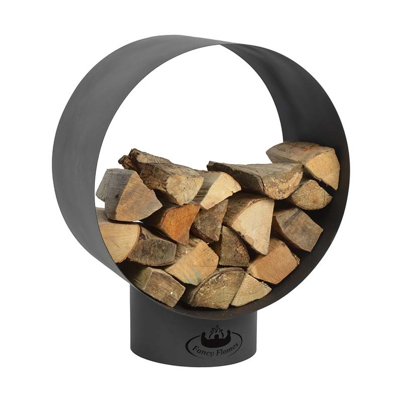 Stockage bois rond acier - Esthétique et robuste