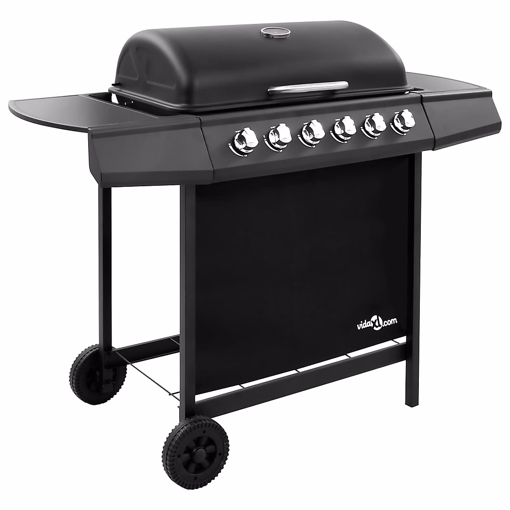 Barbecue à 6 brûleurs (102 × 55 × 98 cm – Noir)