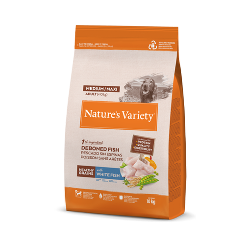 CROQUETTE CHIEN NATURE'S VARIETY® - HEALTHY GRAINS MED/MAXI - WHITE FISH - 10KG