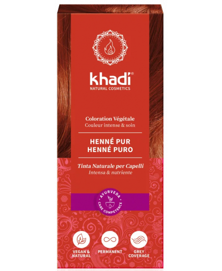 Khadi - Teinture aux Plantes Henné Pur cuivré - 100 gr
