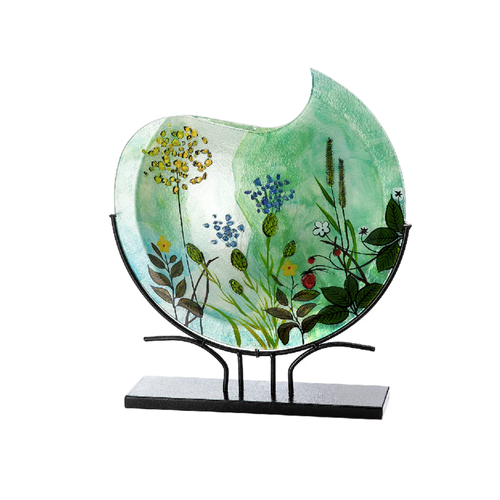GLASS ART VASE 'WILD FLOWERS' MULTICOLOR - H39CM