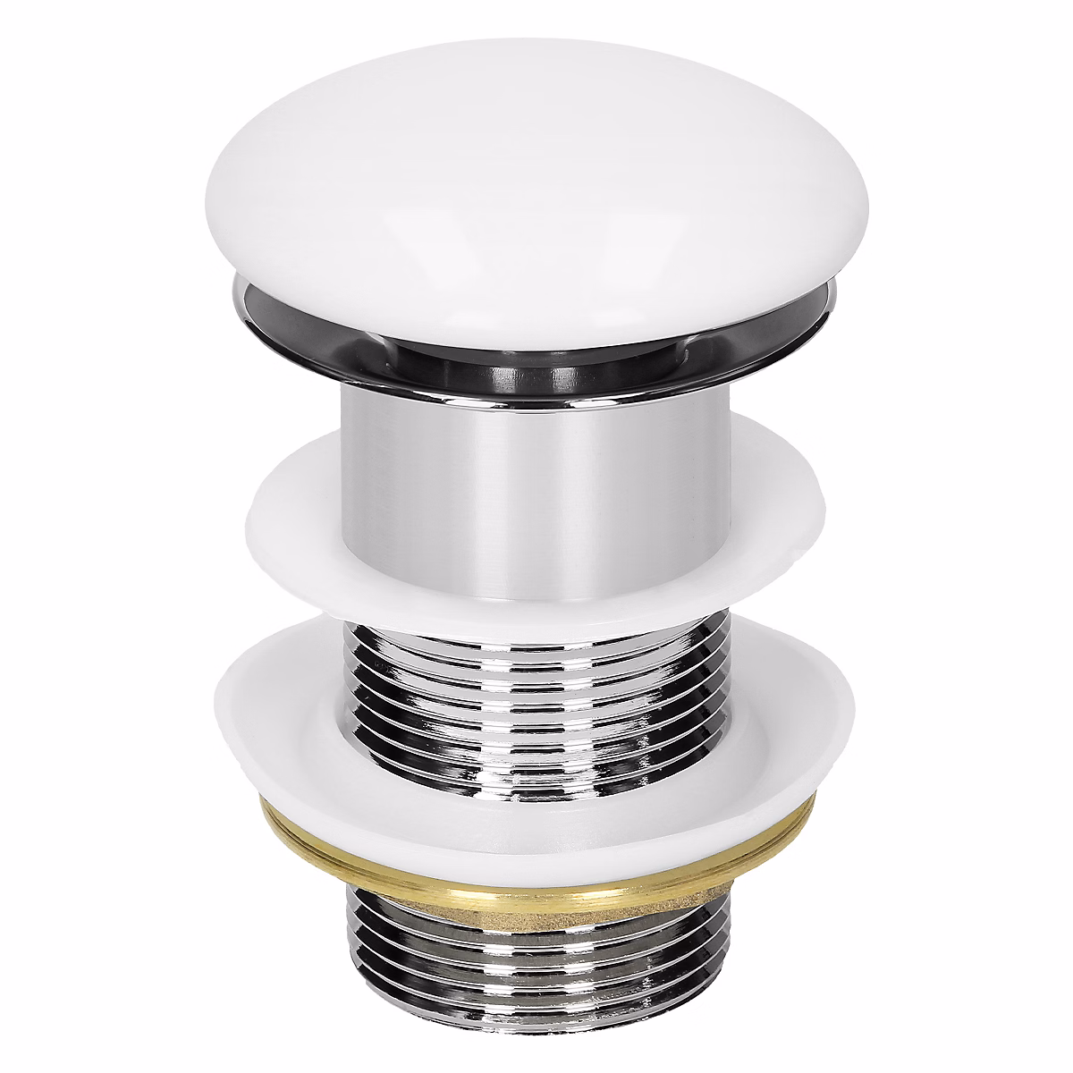 Bouchon de vidange LuxeBath H109mm blanc universel pop – up pour lavabo sans trop | plein avec joints