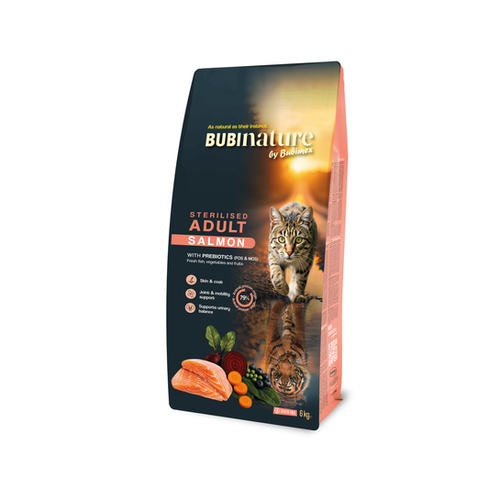 CROQUETTES CHAT STÉRILISÉ BUBI NATURE BUBIMEX® - SAUMON - 6KG