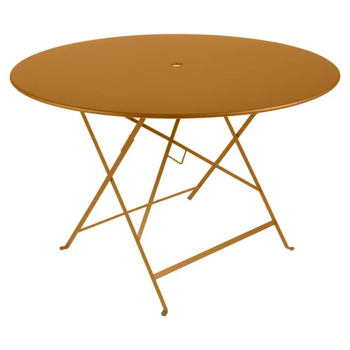 Solution maison：Table pliante Bistro coloris marron en acier Fermob - Ø 117 x 74 cm