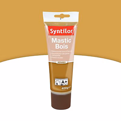 Réparation et traitement du bois intérieur et extérieur – Mastic tube teinte chêne Syntilor 400g