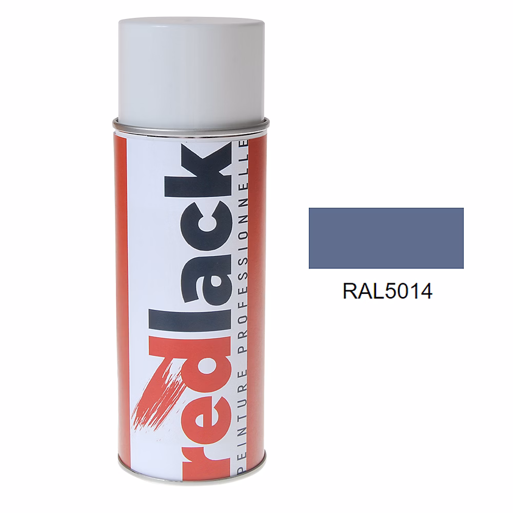 Bombe de peinture Aérosol – spray, 400ml, RAL 5014 Bleu, Brillant, multisupport, Redlack, RAL5014