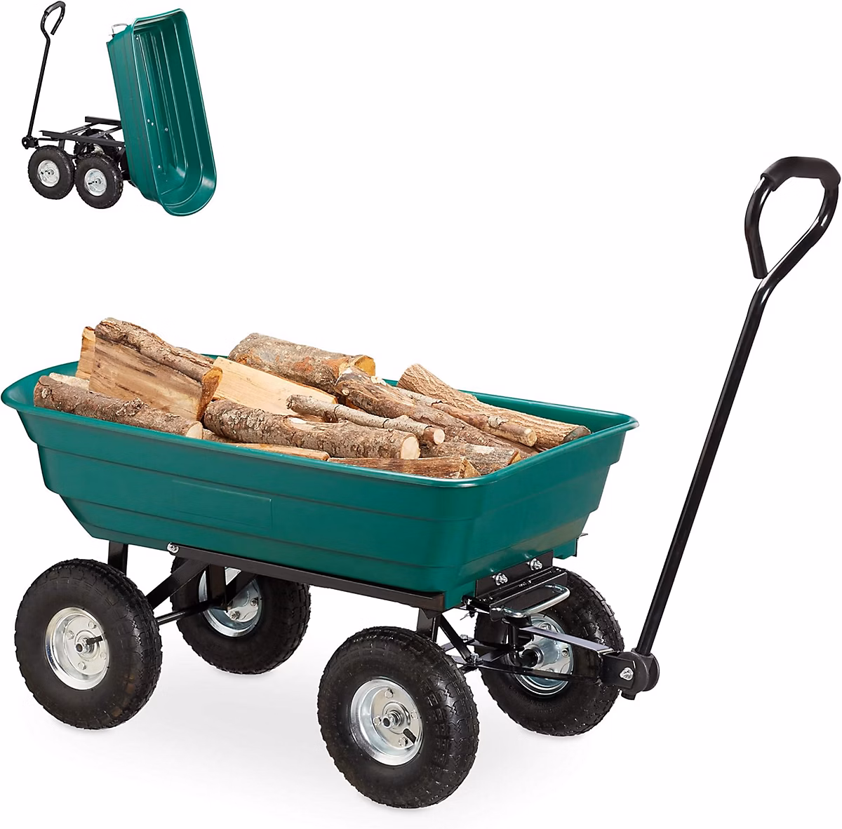 Chariot basculant – de Jardin avec Fonction Bascule, pour Travail extérieur, essieu Directeur