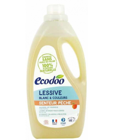 Ecodoo Lessive liquide Blanc et Couleurs senteur pêche 2L