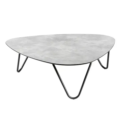 L’allié du jardin：Table basse Cocoon ciment coloris noir en HPL Lafuma - 96 x 102 x 33 cm