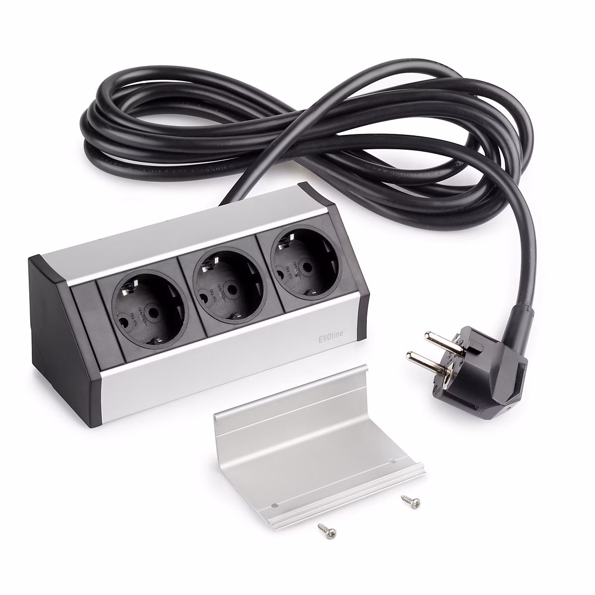 Emuca Multiconnecteur V Dock – Anodisé mat, Plastique et Aluminium.
