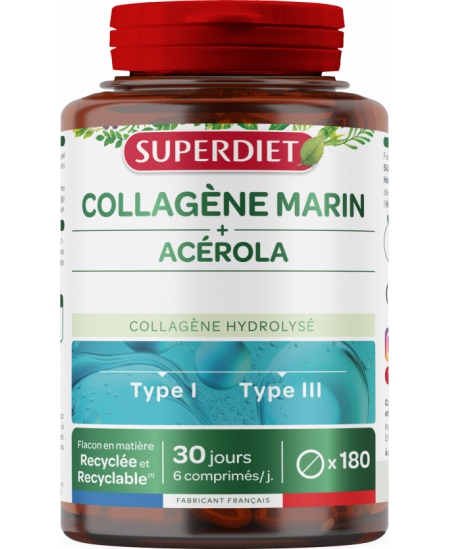 Super Diet - Collagène marin et Acérola 180 comprimés