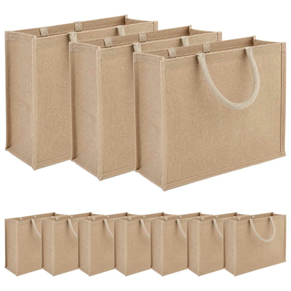 vidaXL Sacs en jute 10 Naturel 42 x 33 x 19 cm 100 % jute Tossa