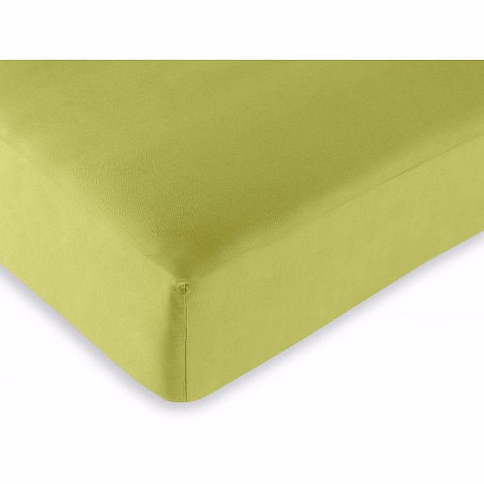 Drap housse toutes dimensions 100% Coton/57 fils/cm² – 90 × 190, Anis
