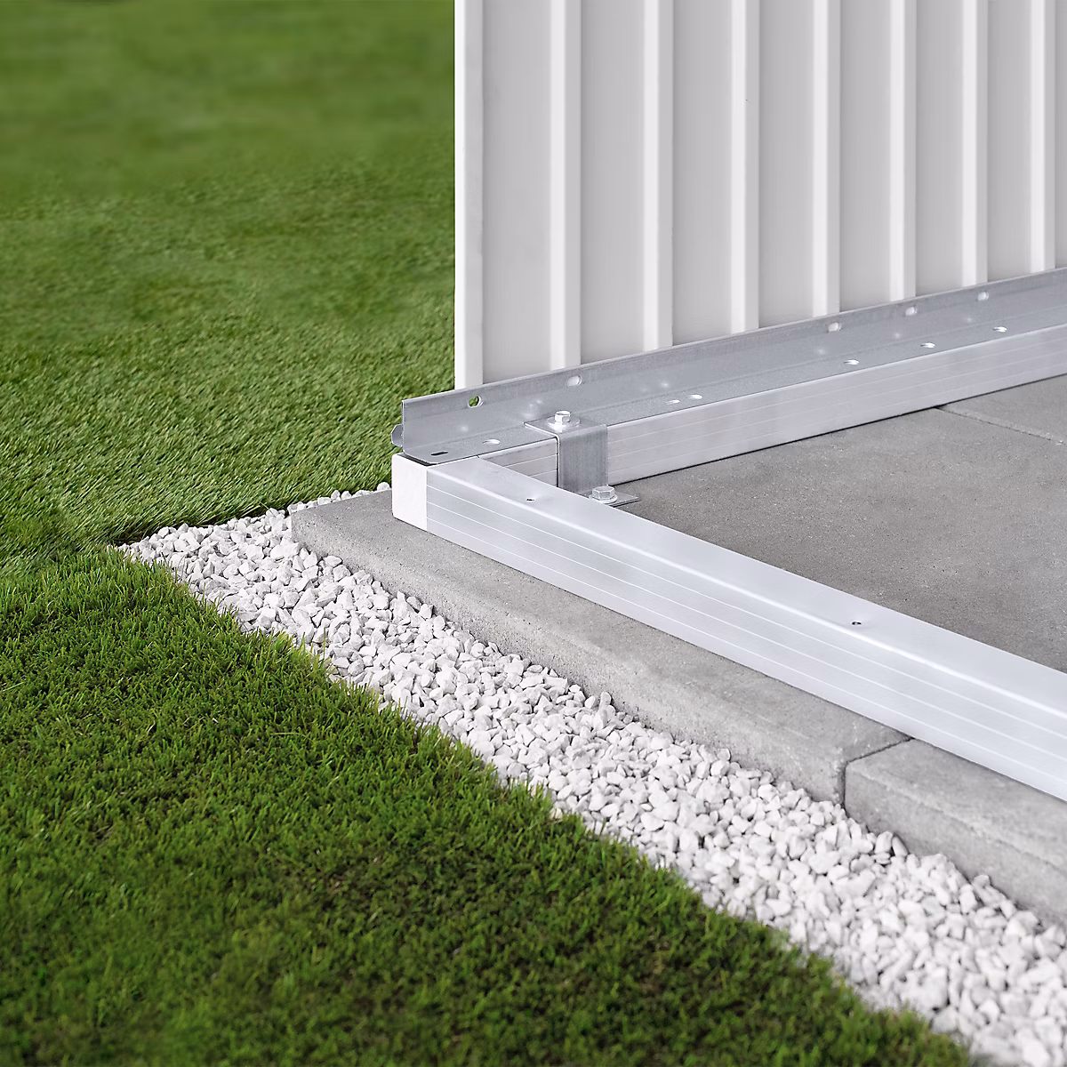 Abri de jardin, garage, carport et rangement extérieur – Cadre de sol en aluminium pour mini garage Biohort taille L