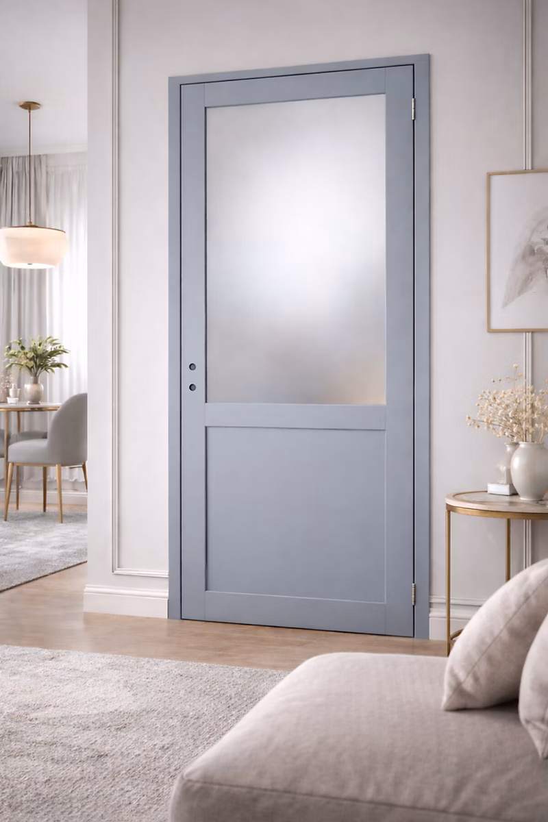 Bloc Porte Athena Gris Clair Vitrée H204 X L73 Cm Côte Tableau P.gauche Gd Menuiseries – Réf. VAZTHPNPY3415830361