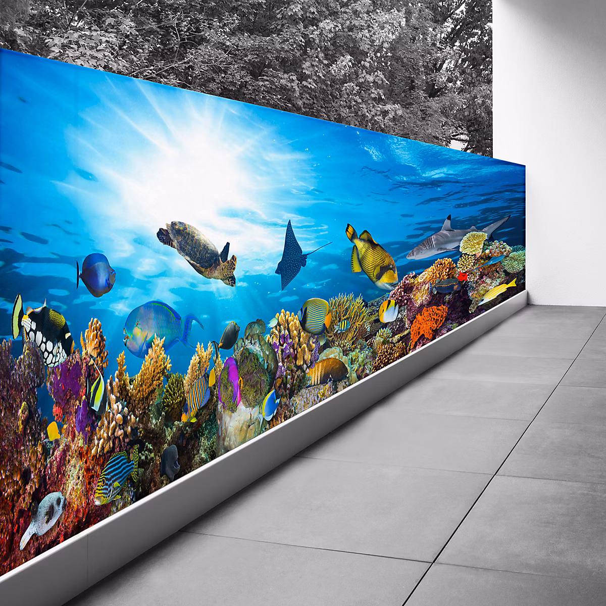 Brise vue Trompe l'oeil – 80 × 240 cm, Océan 3617689699196