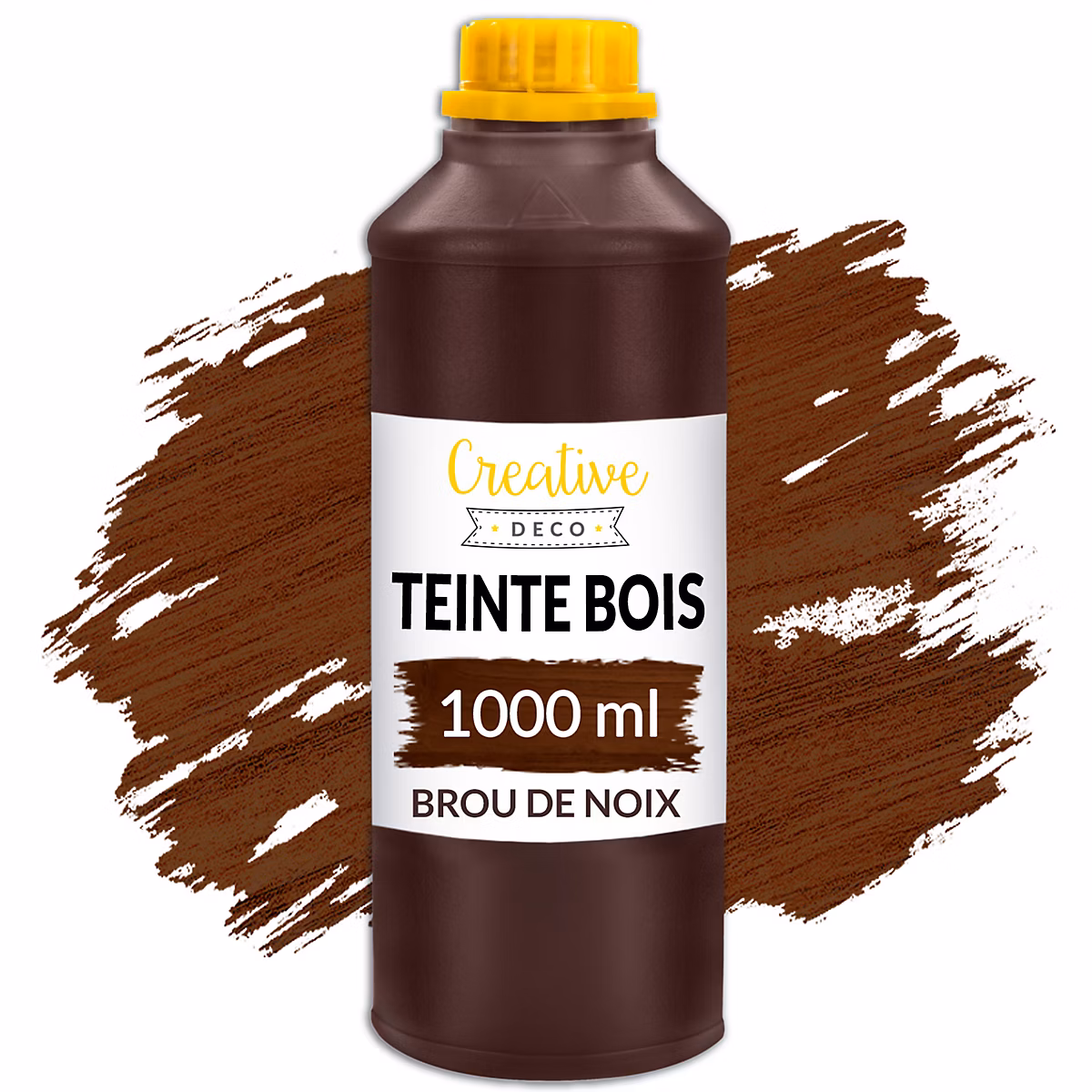 Creative Deco Teinte Bois Brou de Noix 1L – Teinture Bois à Séchage Rapide, Protection de Surface, Vernis Exterieur et Interieur