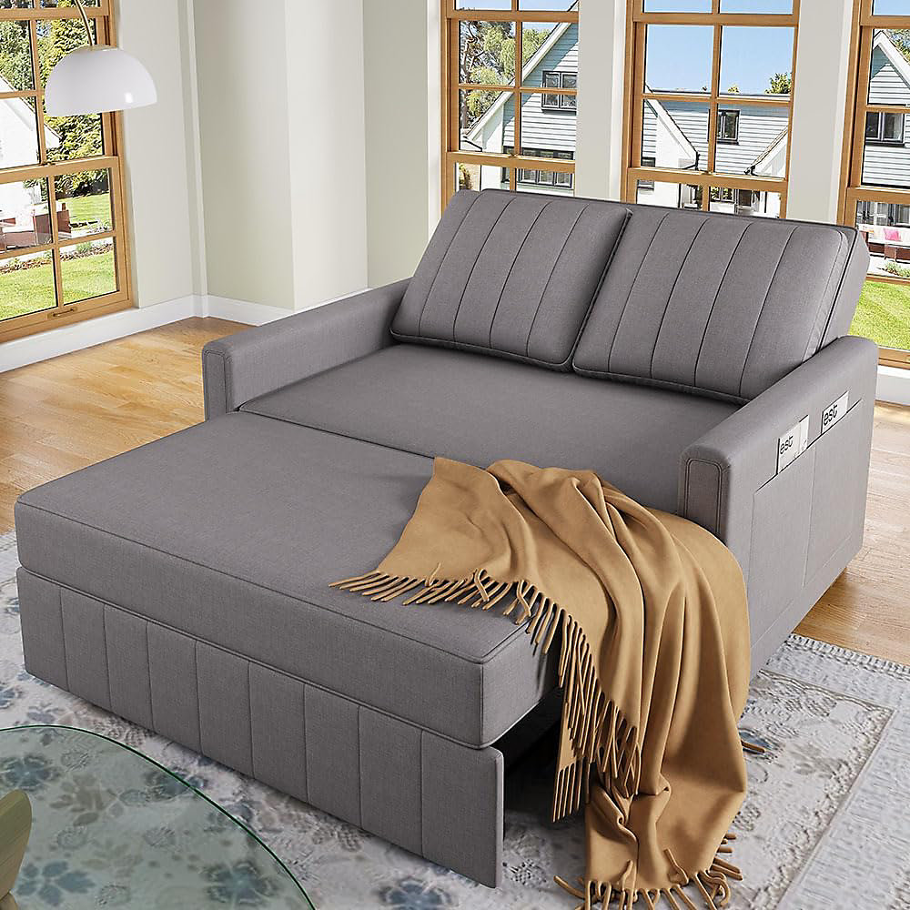 Canapé-lit Pliant Multifonctionnel 180 × 127 cm – Petit canapé 2 Places avec Dossier réglable,adapté à la Maison ou au dortoir,Gray