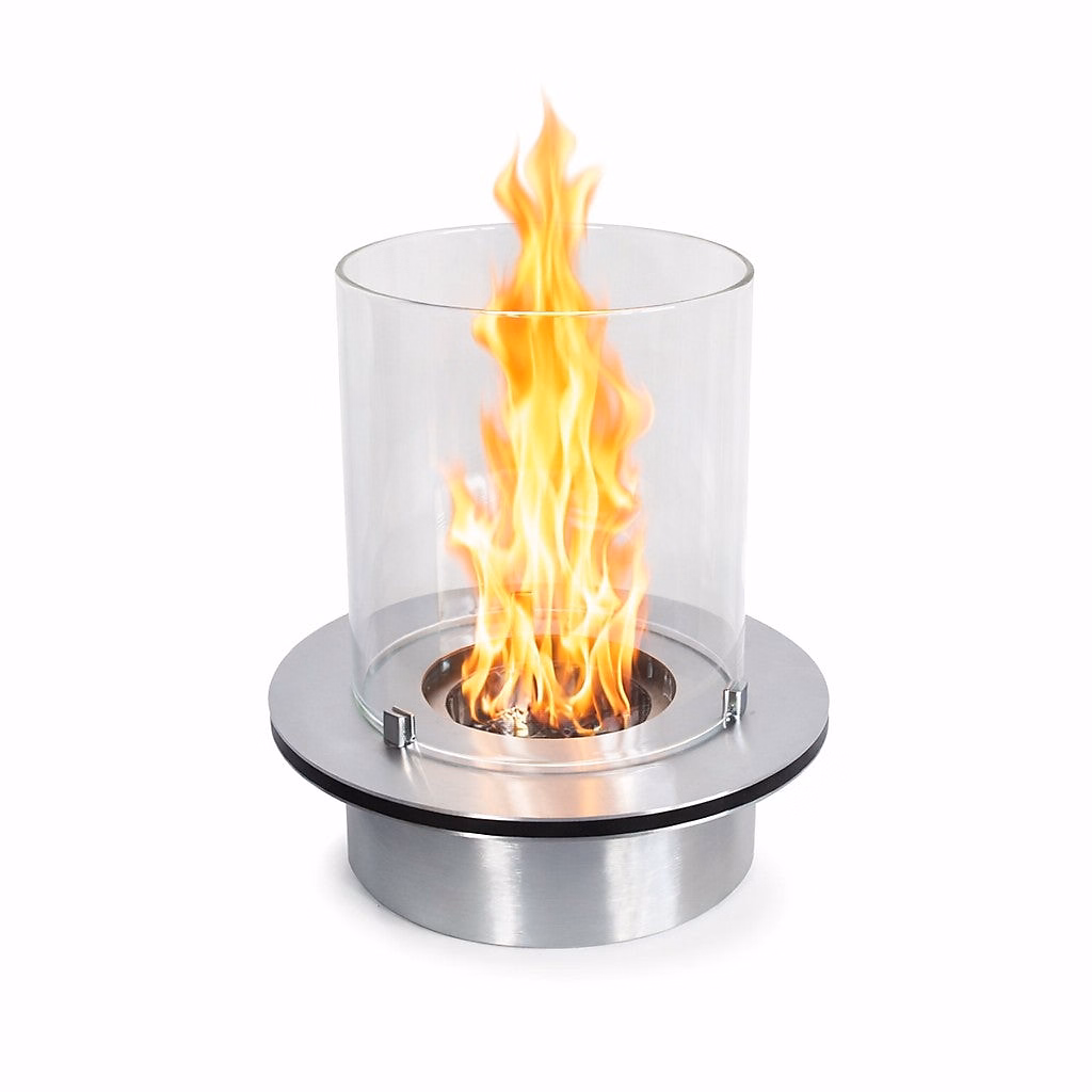 Brûleur Rond En Verre Pour Cheminée Bioéthanol – Bio, Cheminée En Acier Inoxydable, 3 Litres, Diamètre 35 Cm