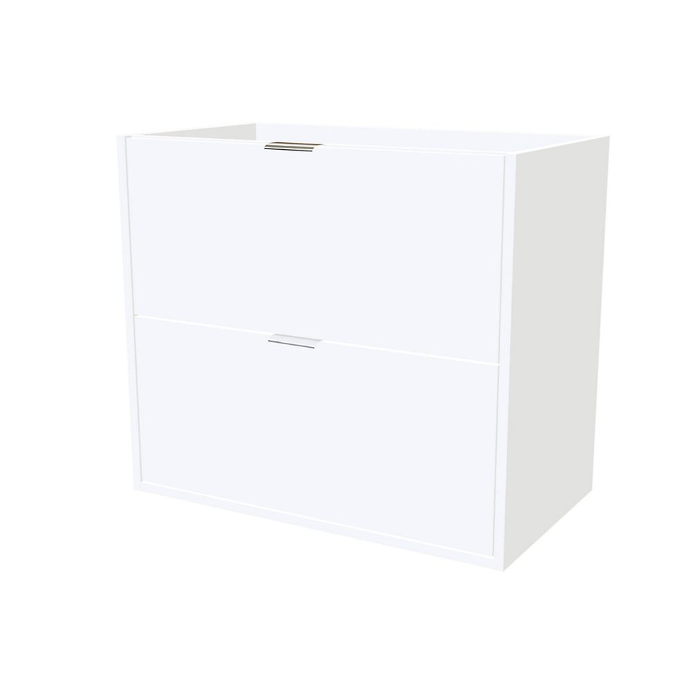 Meuble de salle de bains – Meuble sous vasque suspendu L.80 x H.70 x P.45 cm blanc mat GoodHome Nava