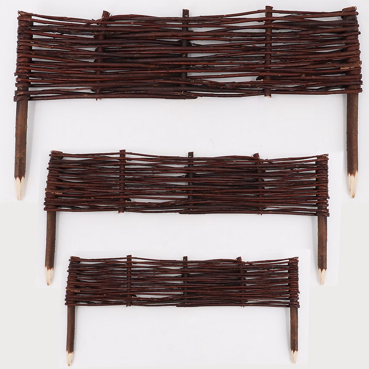 7 bordures de lit en saule 30 × 60cm I bordure de lit / clôture en saule Aquagart