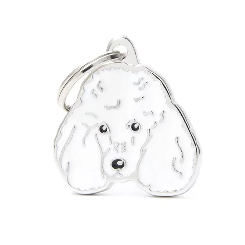 Pour faciliter la vie dehors：Médaille friends pour caniche blanc en métal