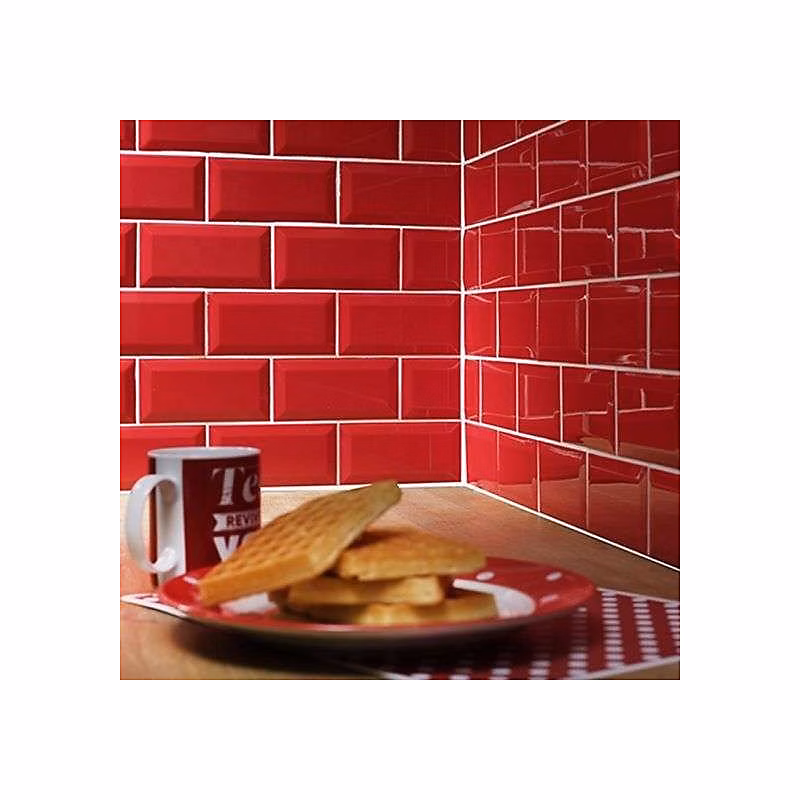 Carrelage mur relief métro parisien uni rouge brillant 7 – 5 × 15 cmMETRO ROSSO
