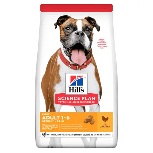 Tout au jardin：Croquette pour chien adulte light au poulet Hill's - 12 kg