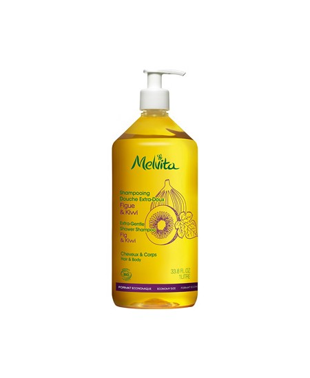 Melvita - Shampoing douche Extra doux Figue et Kiwi - 1l