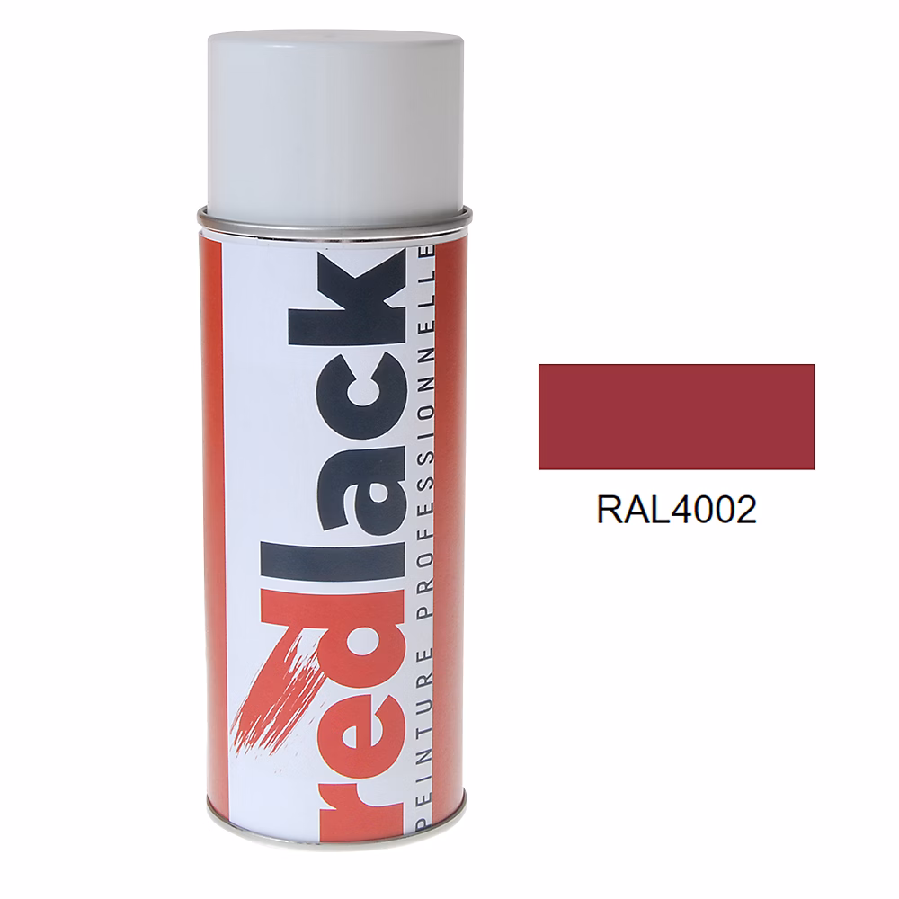 Bombe de peinture Aérosol – spray | 400ml | RAL 4002 Violet rouge | Satiné | multisupport | Redlack | RAL4002