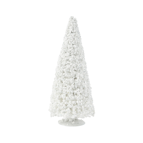 SAPIN DÉCORATIF EN MOUSSE BLANC - H30CM