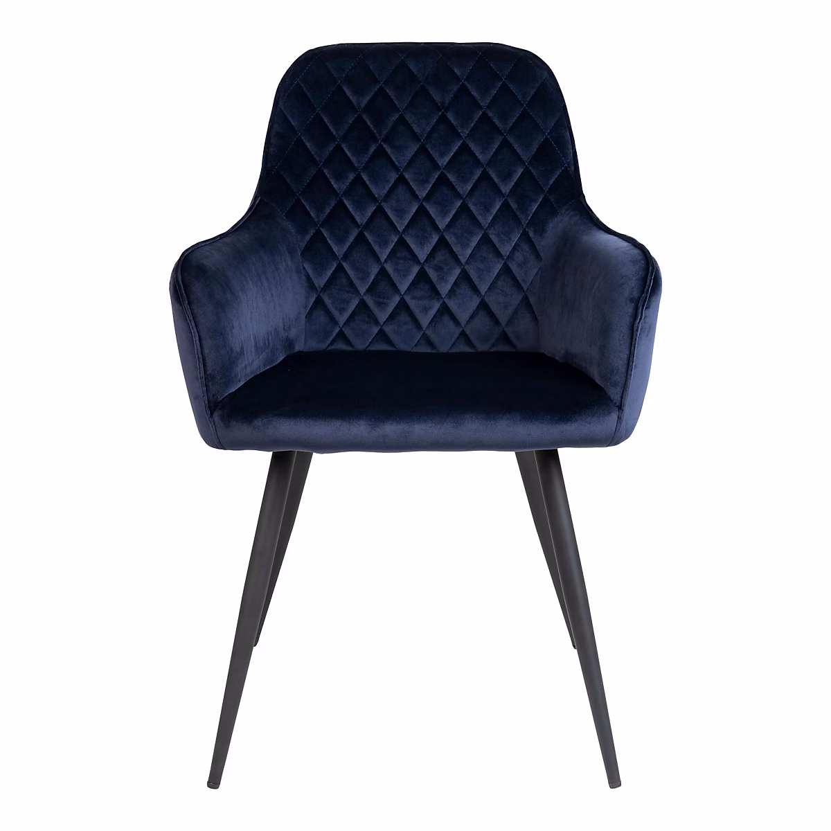 Chaises de Salle à Manger Harbo en Velours Bleu | avec Pieds Noirs HN1205 – lot de 2