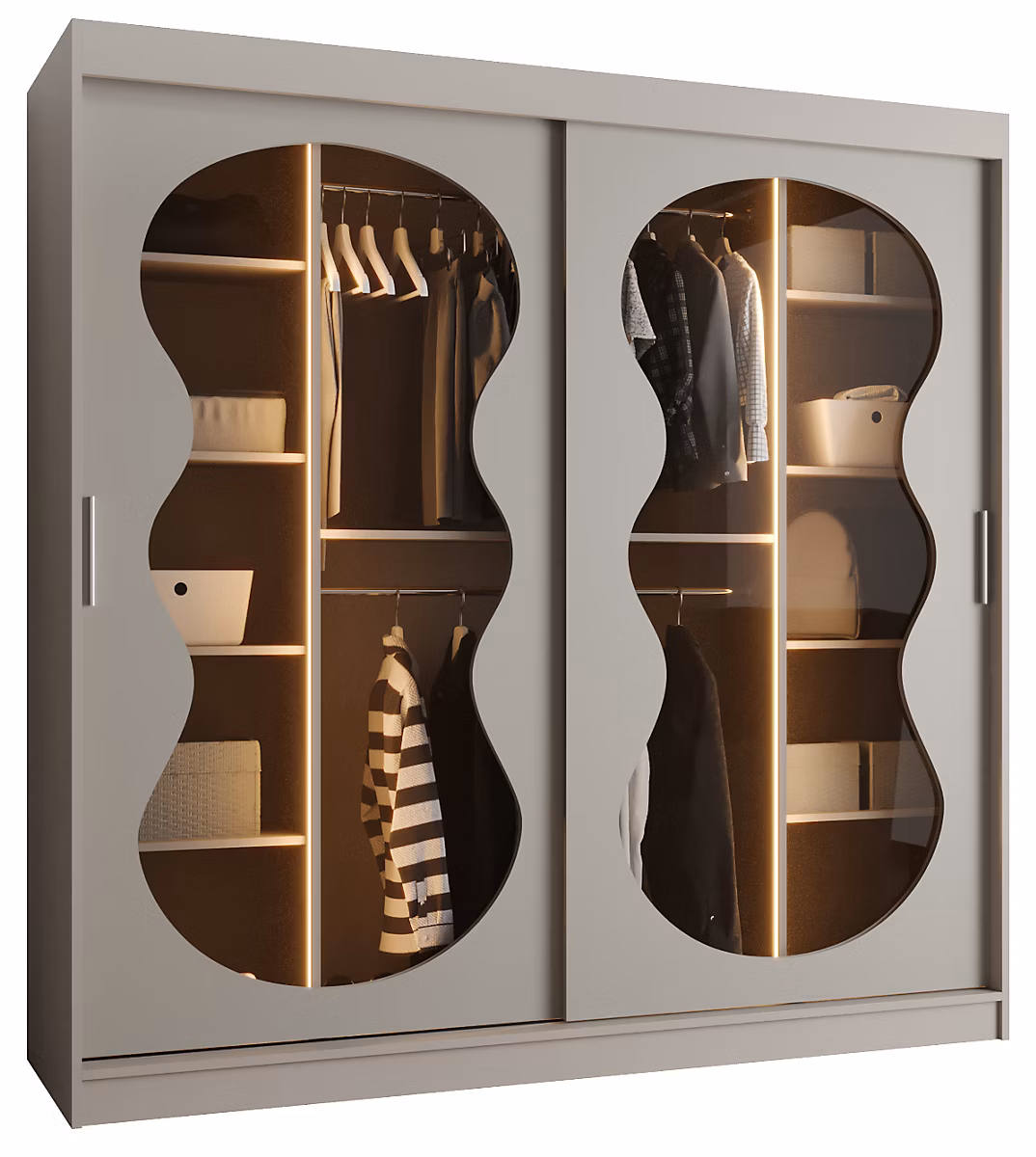 Armoire Bahrajn 3 a portes coulissantes H. 200x L.200 x P. 62 – 2 portes