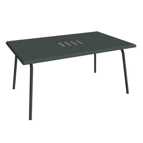 Qualité pour le jardin：Table basse Monceau rectangulaire coloris gris en acier Fermob - 92 x 57 cm
