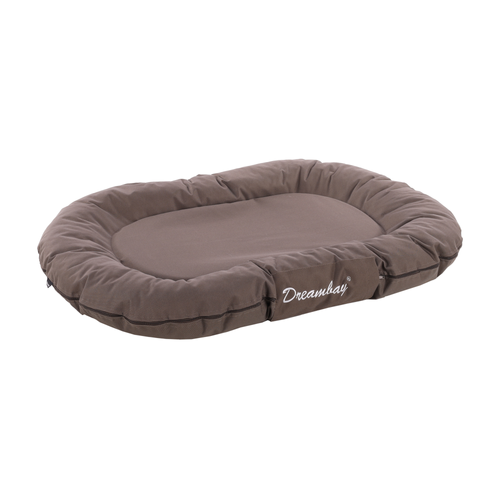 COUSSIN POUR CHIEN DREAMBAY® FLAMINGO™️ - OVALE TAUPE - 100x75x15CM