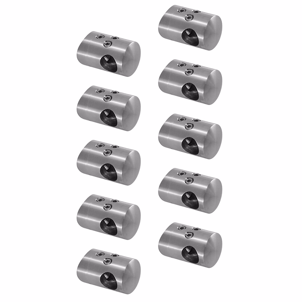 10 x Support de liaison transerval sur Tube diam. 42 – 4 pour Barre diam. 12 mm, Inox 304