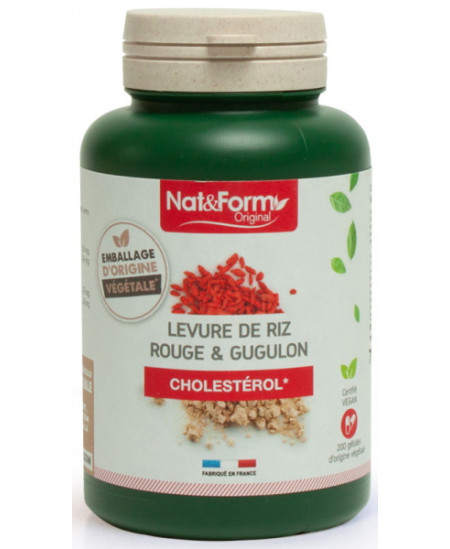 Nat et Form - Levure de riz rouge et Gugulon 200 gélules