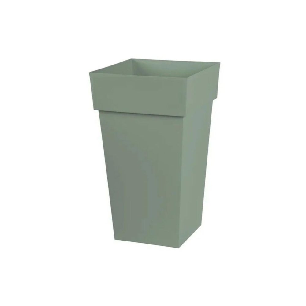 Eda Pot de fleur carré toscane 43 x h.80 cm - vert laurier - eda