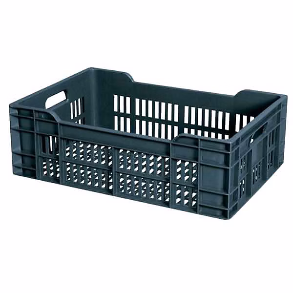 Caisse ajourée 600 × 400 × 200 mm 40 Litres – Gris