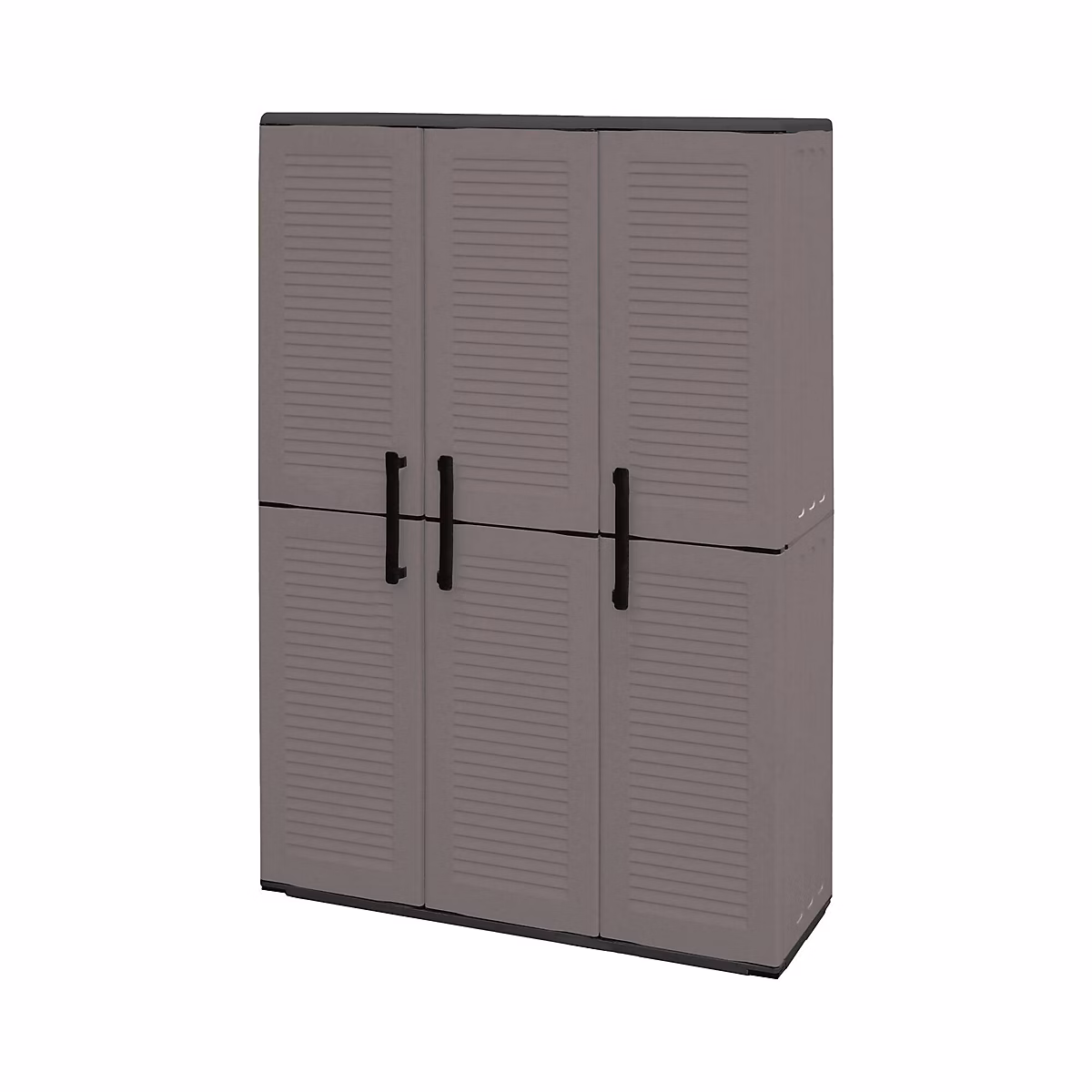 Armoire d'extérieur Daltinie – Mobilier d'extérieur, Armoire de balcon polyvalente, Gris et Noir, Finition rayée, 102x37h163 cm