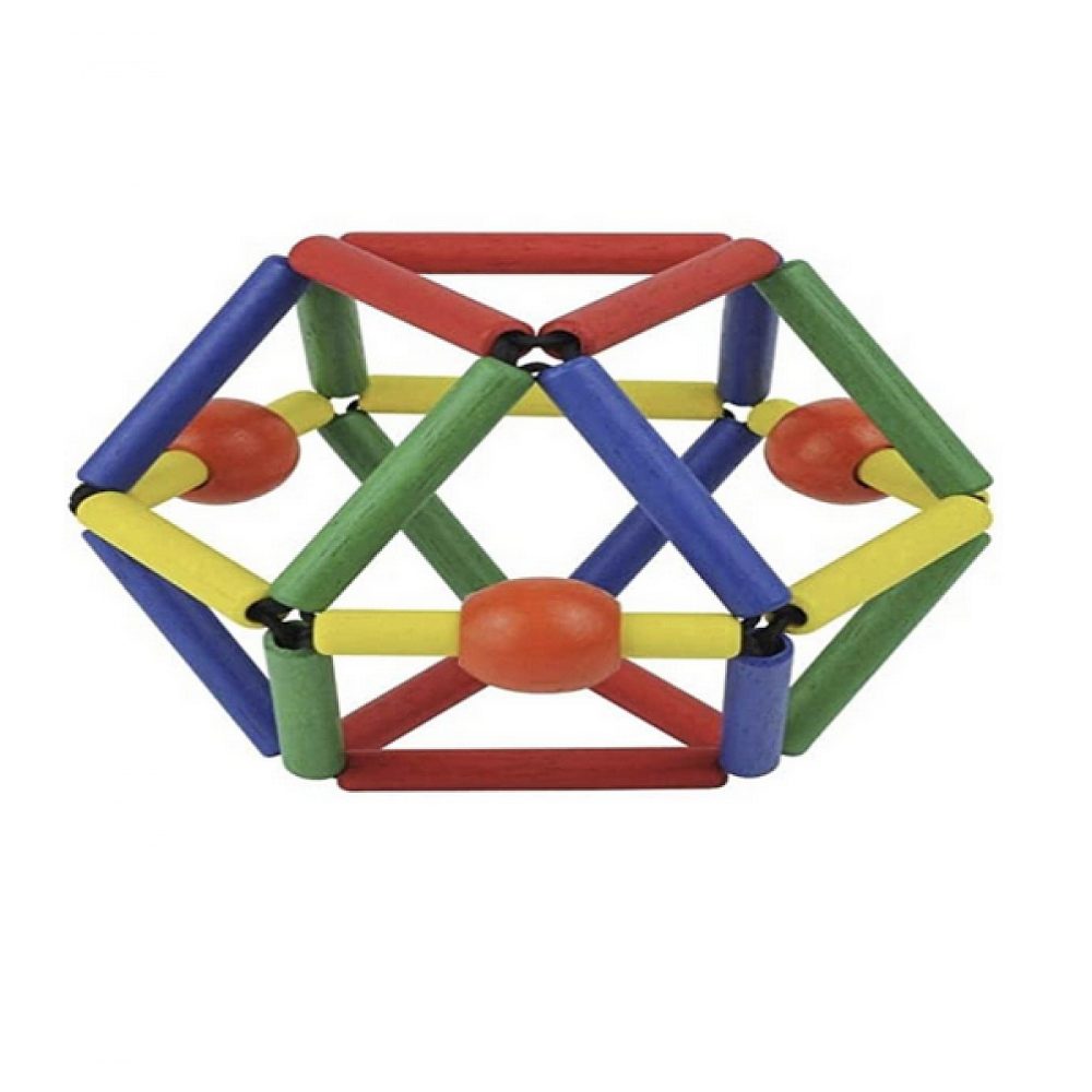 Hochet Multicolore Grabber Bass&Bass - Jouet Éducatif en Bois