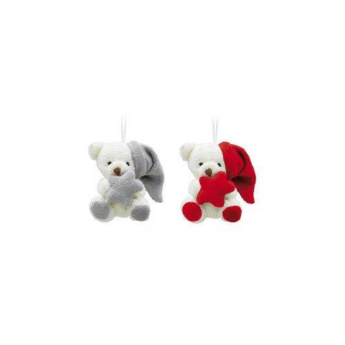 Jardin qualité:Suspension Ours Peluche avec Bonnet et Étoile 8 cm Multicolore Coin des Enfants